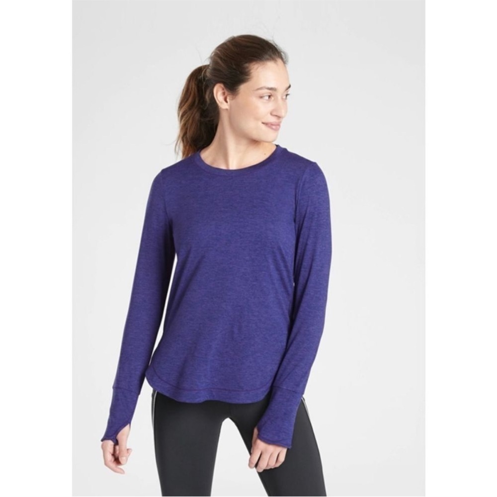 Athleta Uptempo Long Sleeve Top, Cosmic Blue, Women's Size Small G7